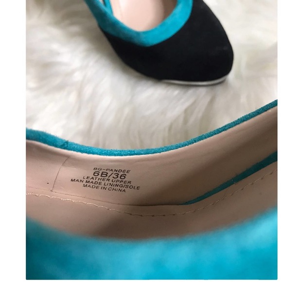Bcbgmaxazria | Pandee Suede Blue & Black Platform Heels - Picture 7 of 10